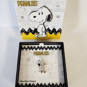 Peanuts Snoopy Silver Plated Necklace Fine Silver Plated Pendant With 18" Chain